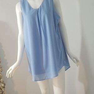 Tunic, size large,periwinkle blue, silky tank